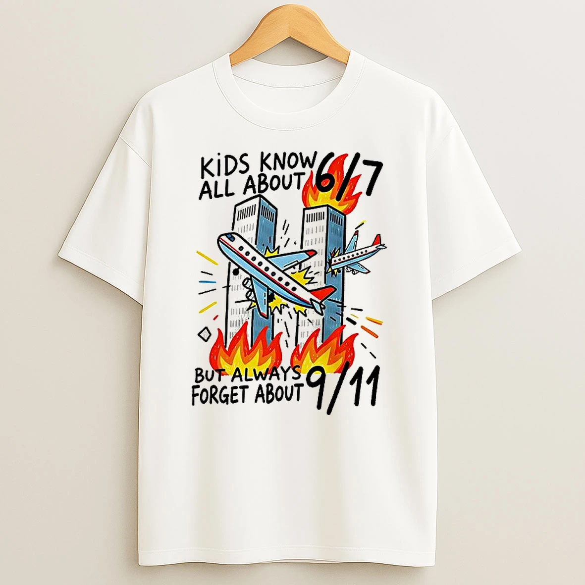 Kids Know All About 67 But Always Forget About 911 Cartoon T Shirt