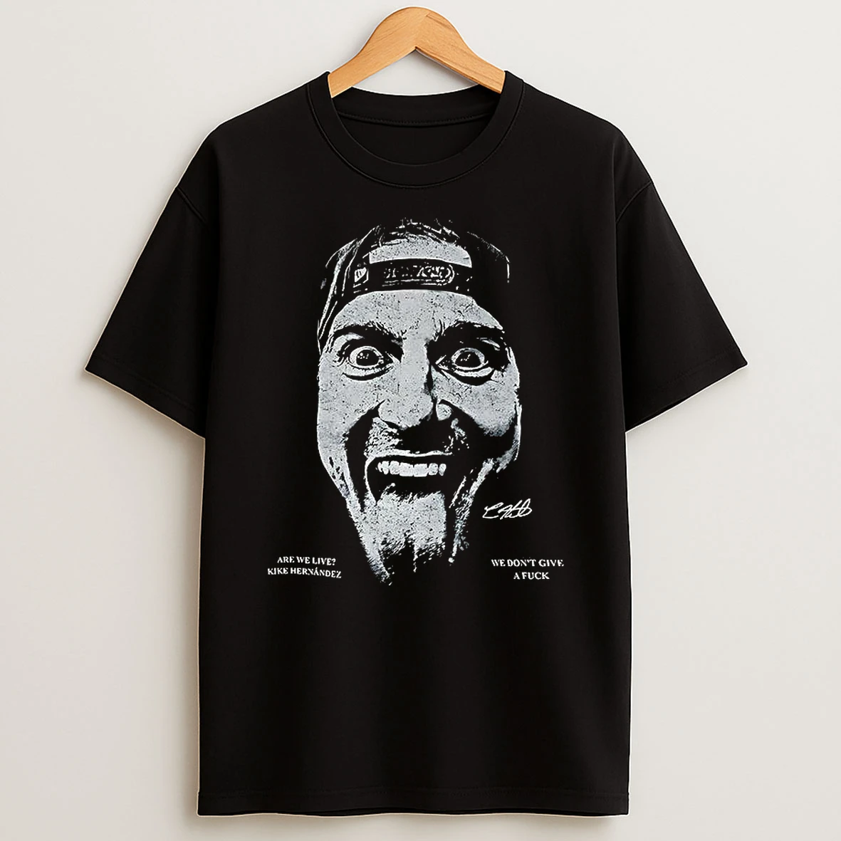 Kike Hernandez Middle Finger Los Angeles Dodgers World Series Champs We Dont Give A Fuck T Shirt