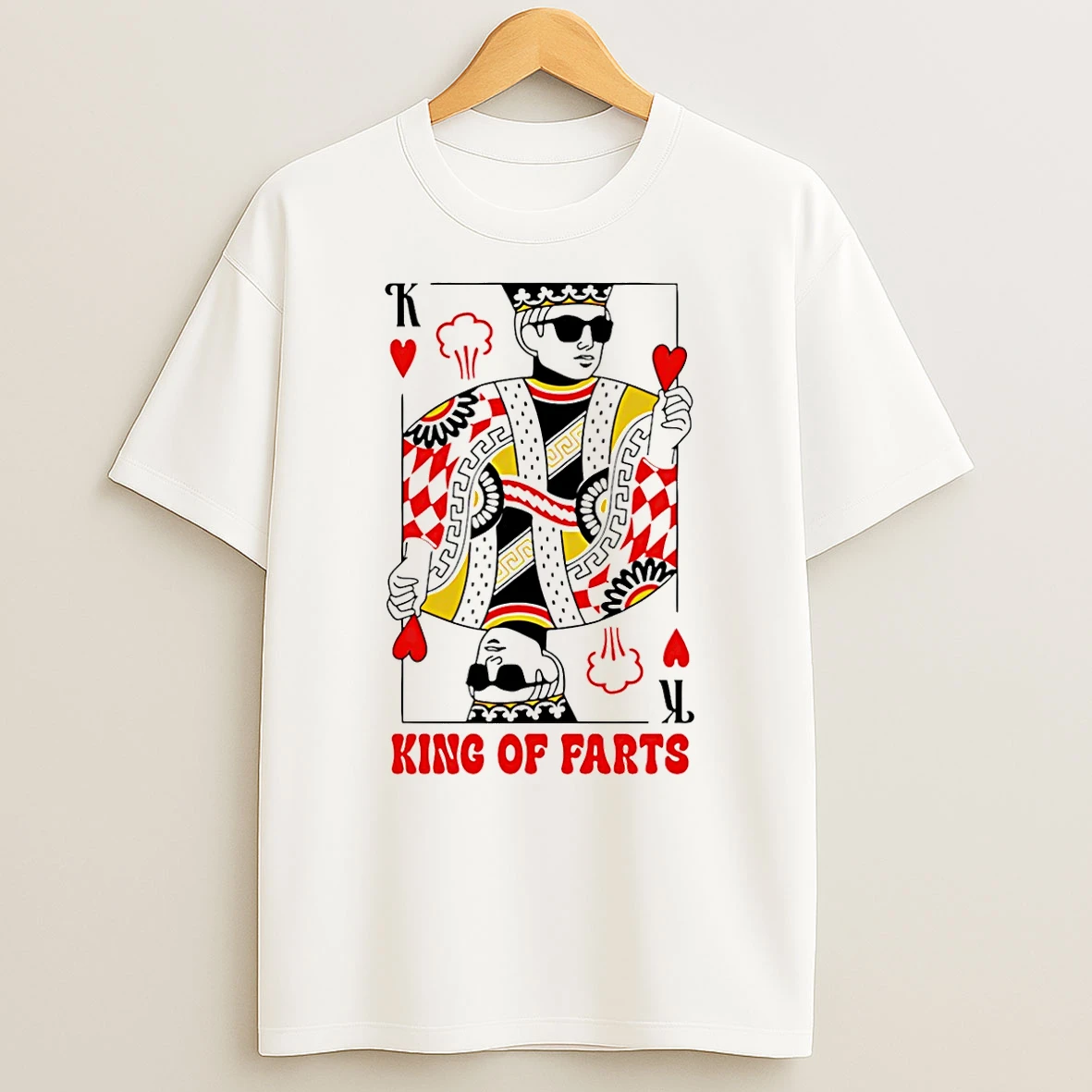 King Of Farts Cards Retro T Shirt