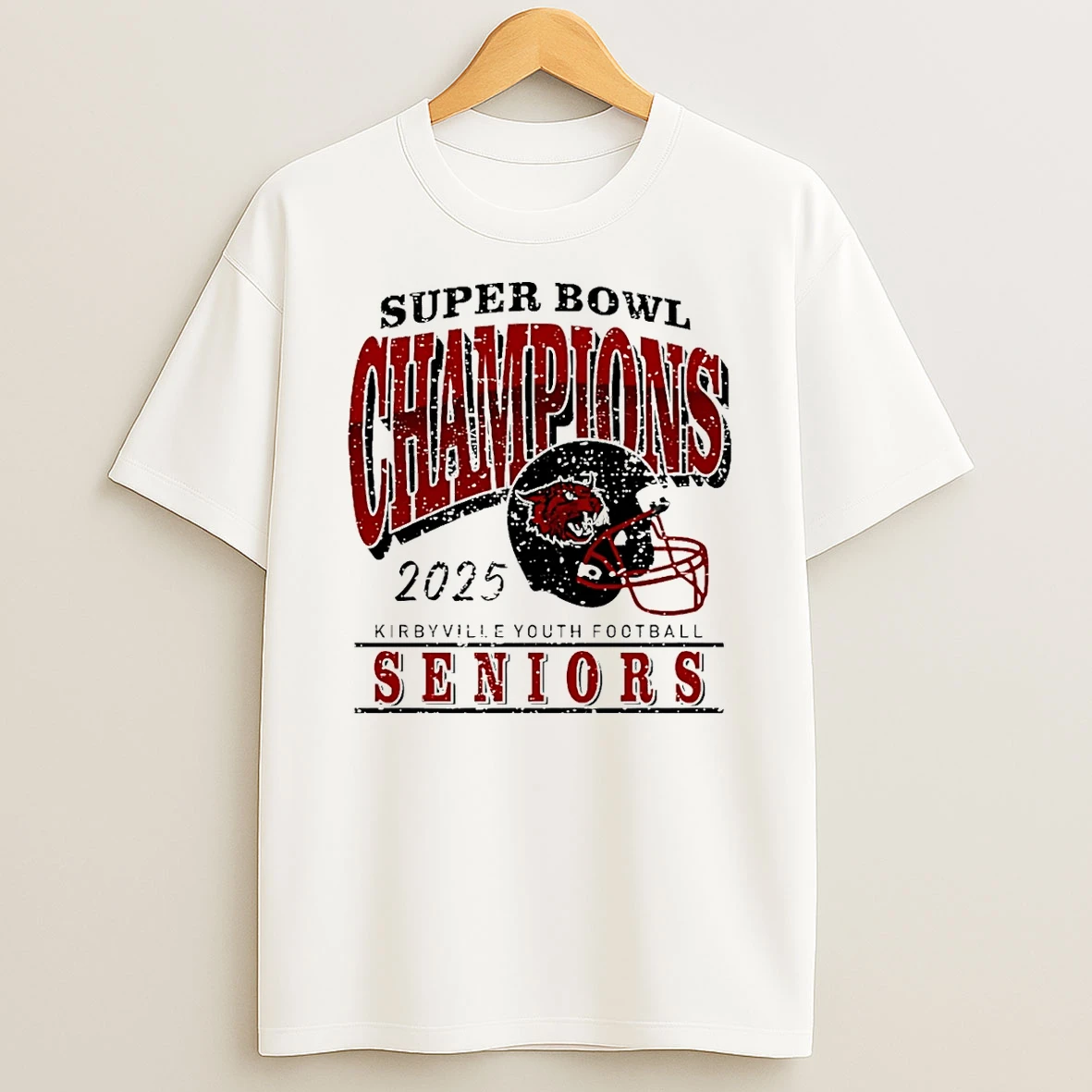 Kirbyville Youth Seniors Football 2025 Super Bowl Champions T Shirt