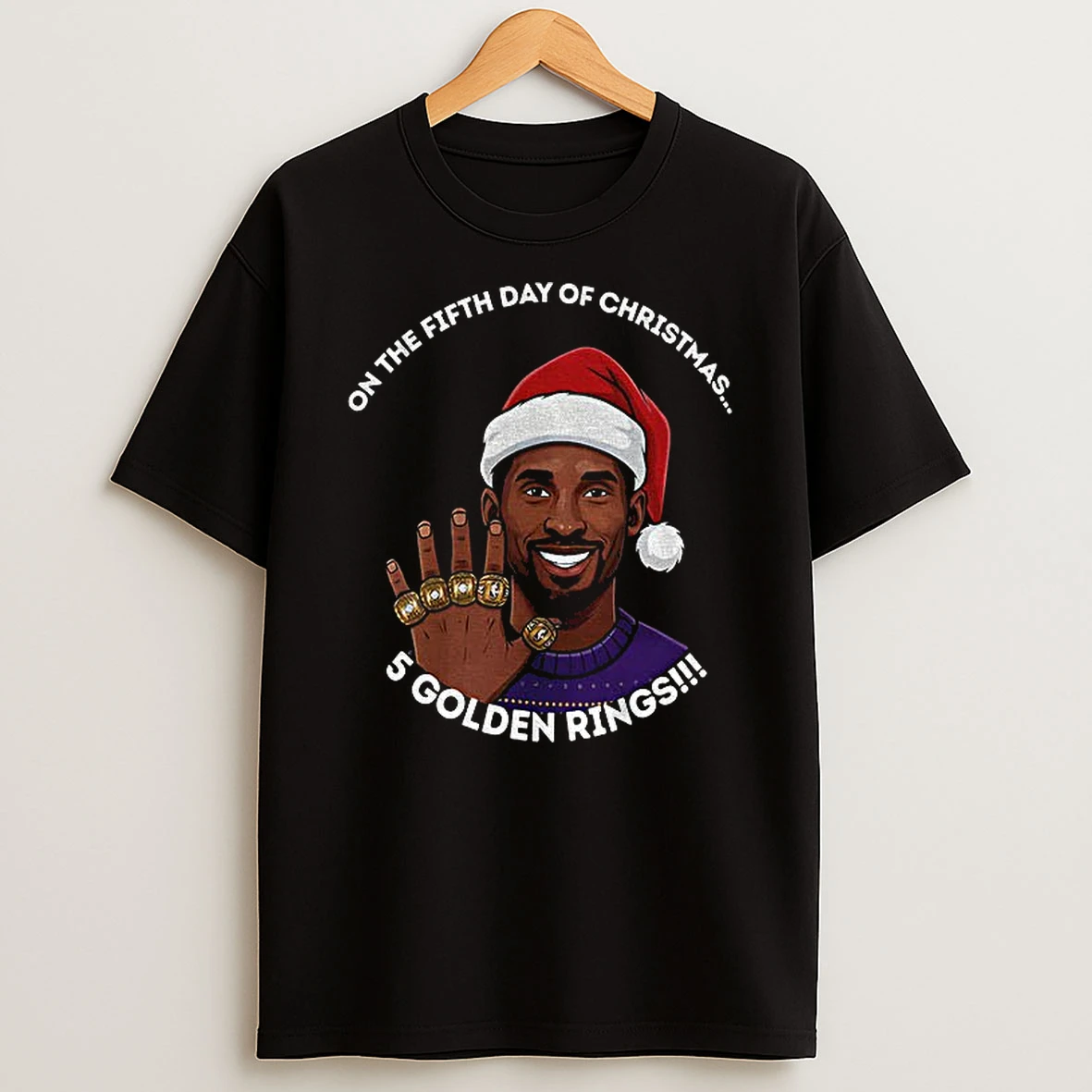 Kobe Bryant 5 Golden Rings On The Fifth Day Of Christmas T Shirt