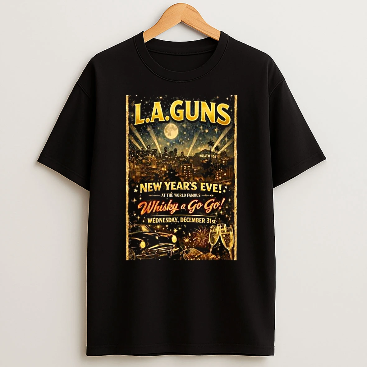 L A Guns Nye Whisky A Go Go December 31 2025 Concert T Shirt