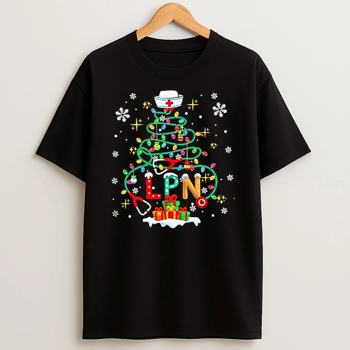 Lpn Stethoscope Christmas Tree T Shirt