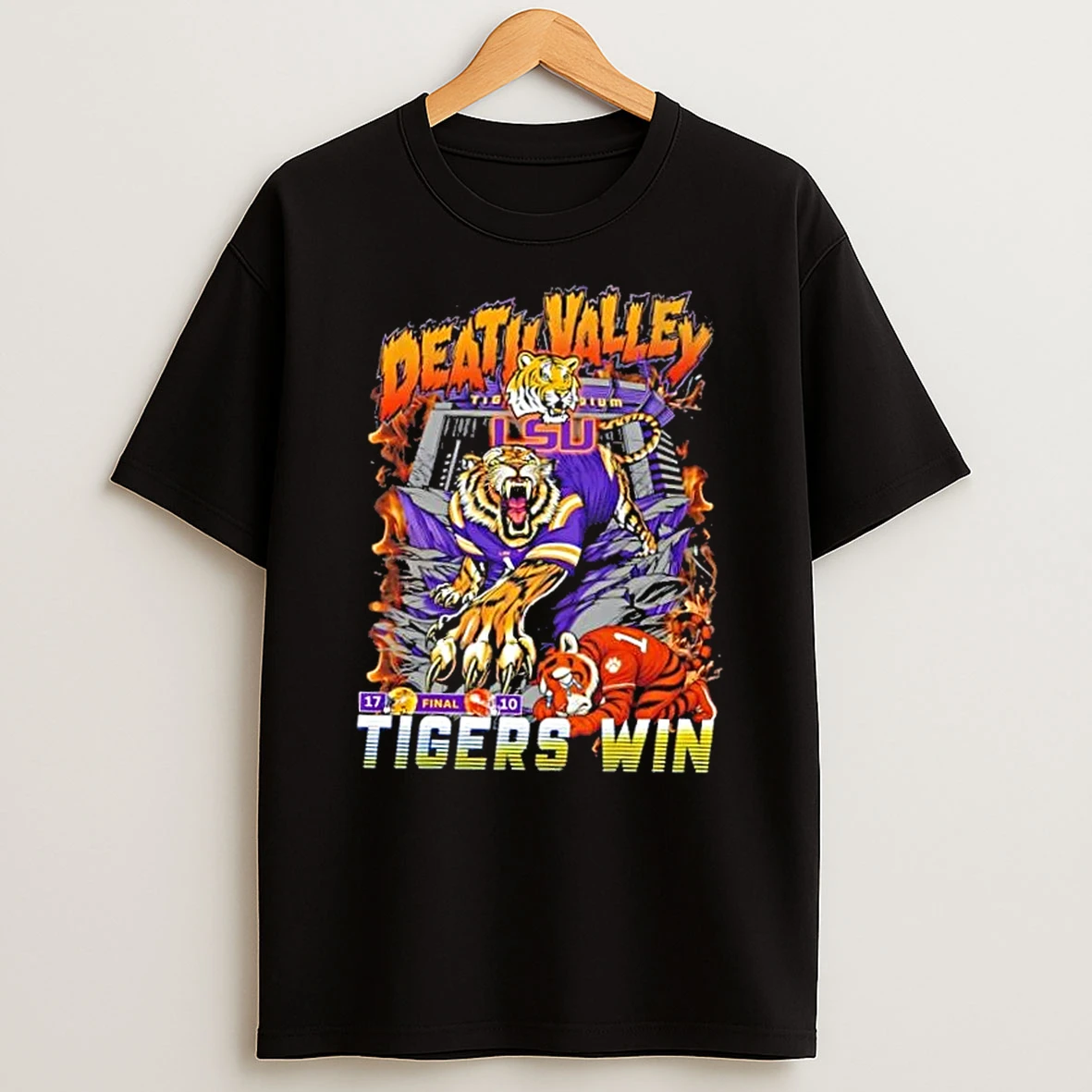 Lsu Beats Clemson Death Valley Tigers Win Graphic T Shirt