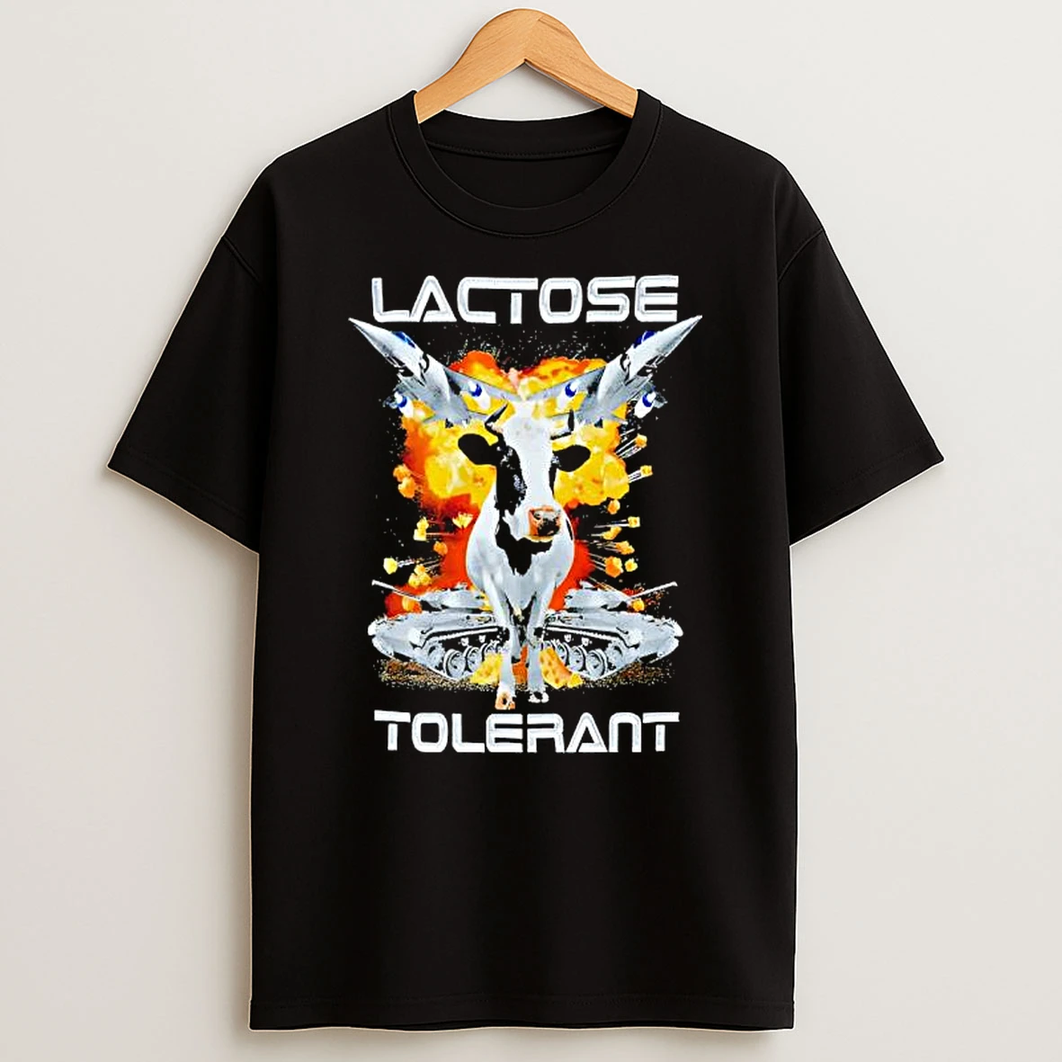 Lactose Tolerant Funny Cow Farm Graphic T Shirt