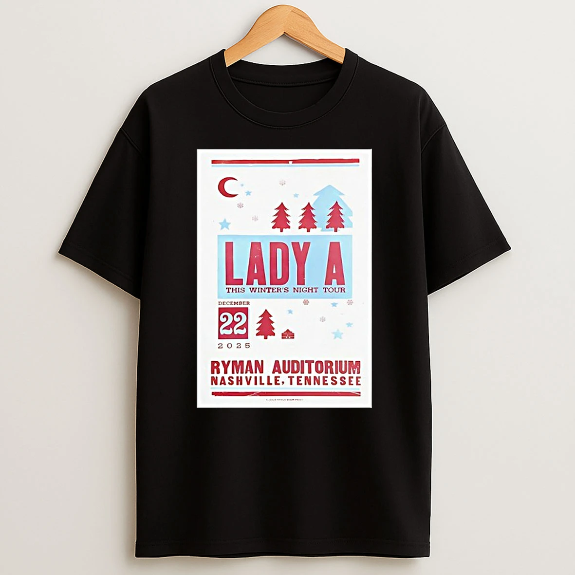 Lady A This Winters Night Tour Dec 22 2025 Ryman Auditorium Nashville Tennessee T Shirt