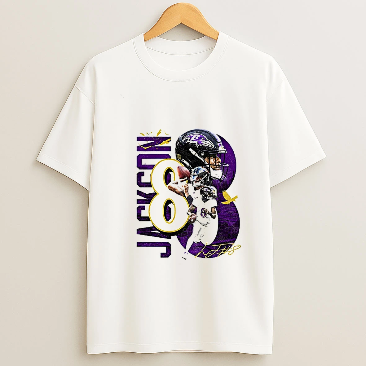 Lamar Jackson Baltimore Ravens Football Nfl Signature T Shirt