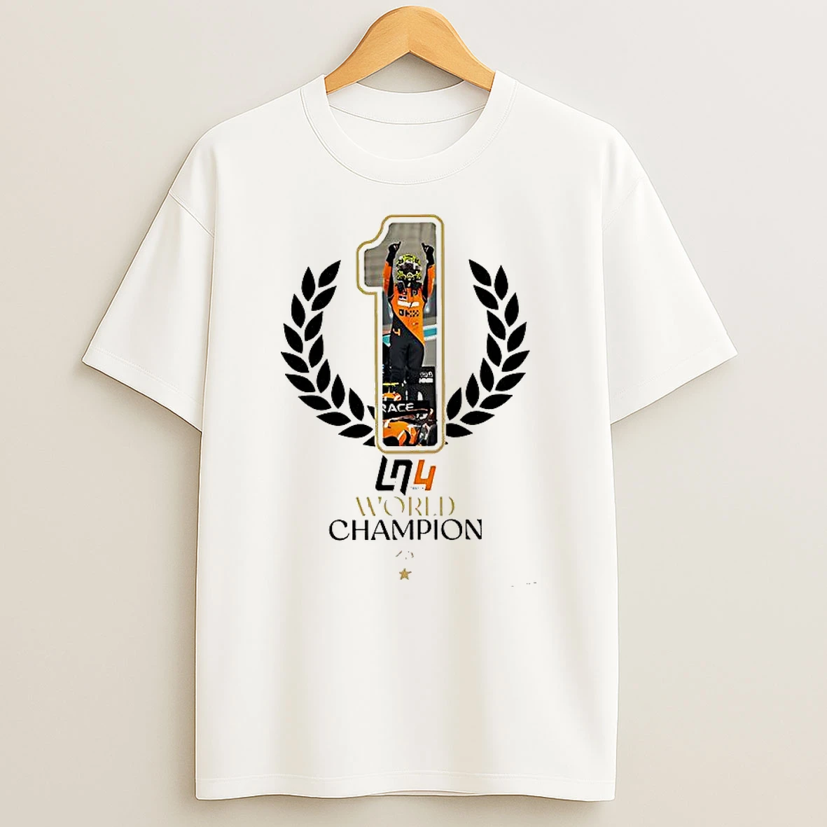 Lando Mclaren 2025 World Champion Formula One Laurel Wreath T Shirt