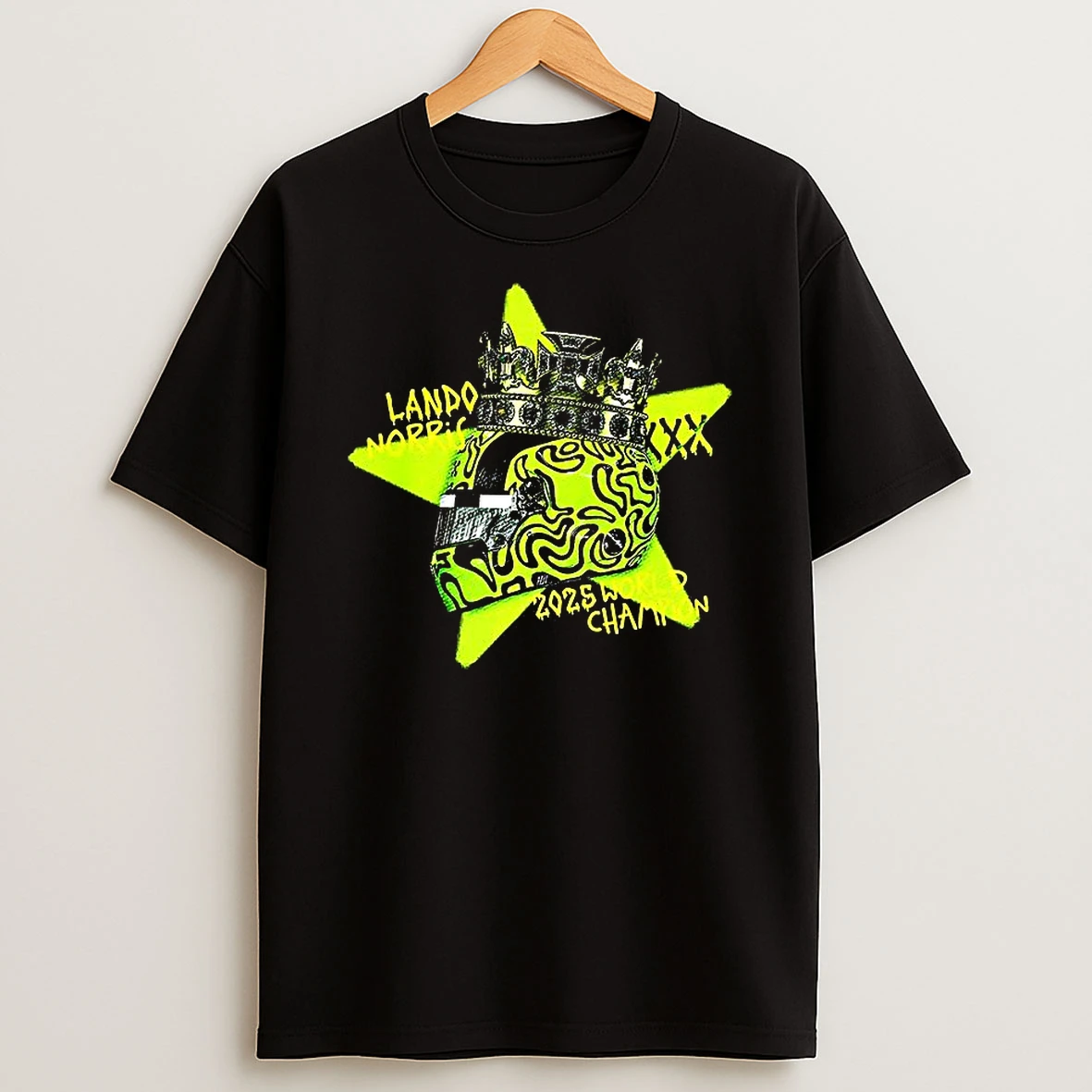 Lando Norris 2025 Drivers World Champion Helmet Crown T Shirt