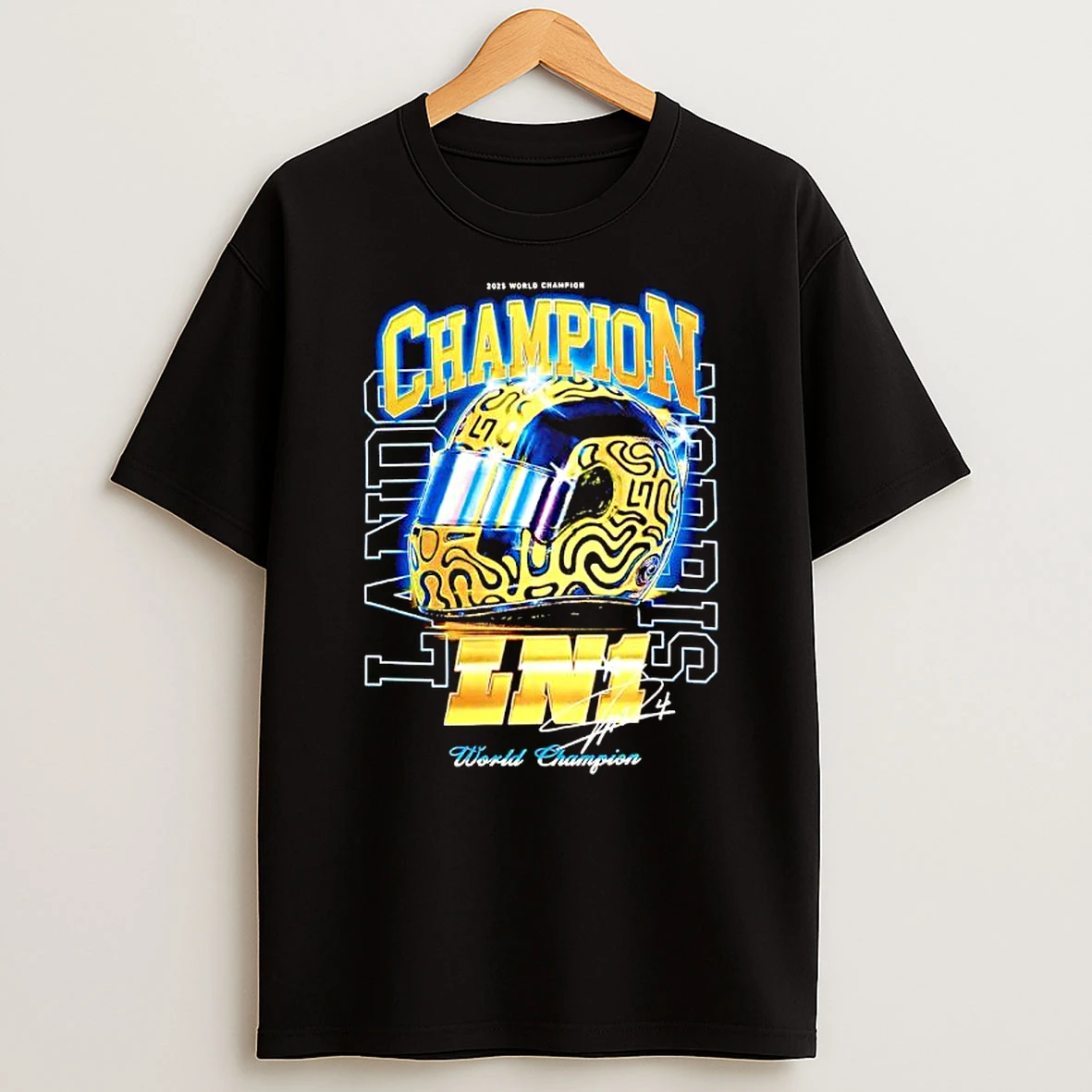 Lando Norris 2025 World Champion Graphic Helmet T Shirt