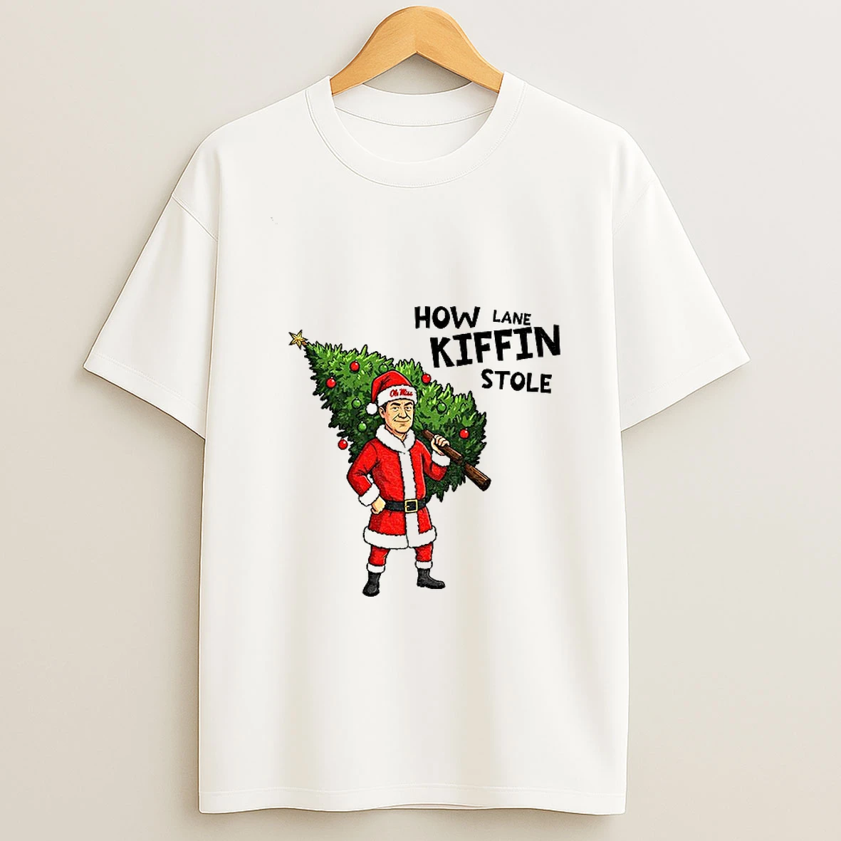 Lane Kiffin Ole Miss Funny Christmas How Kiffin Stole Christmas T Shirt