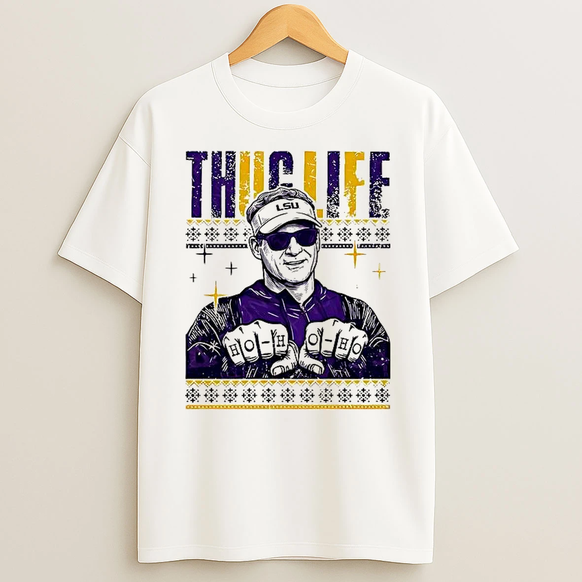 Lane Kiffin Thug Life Ho Ho Ho Christmas T Shirt