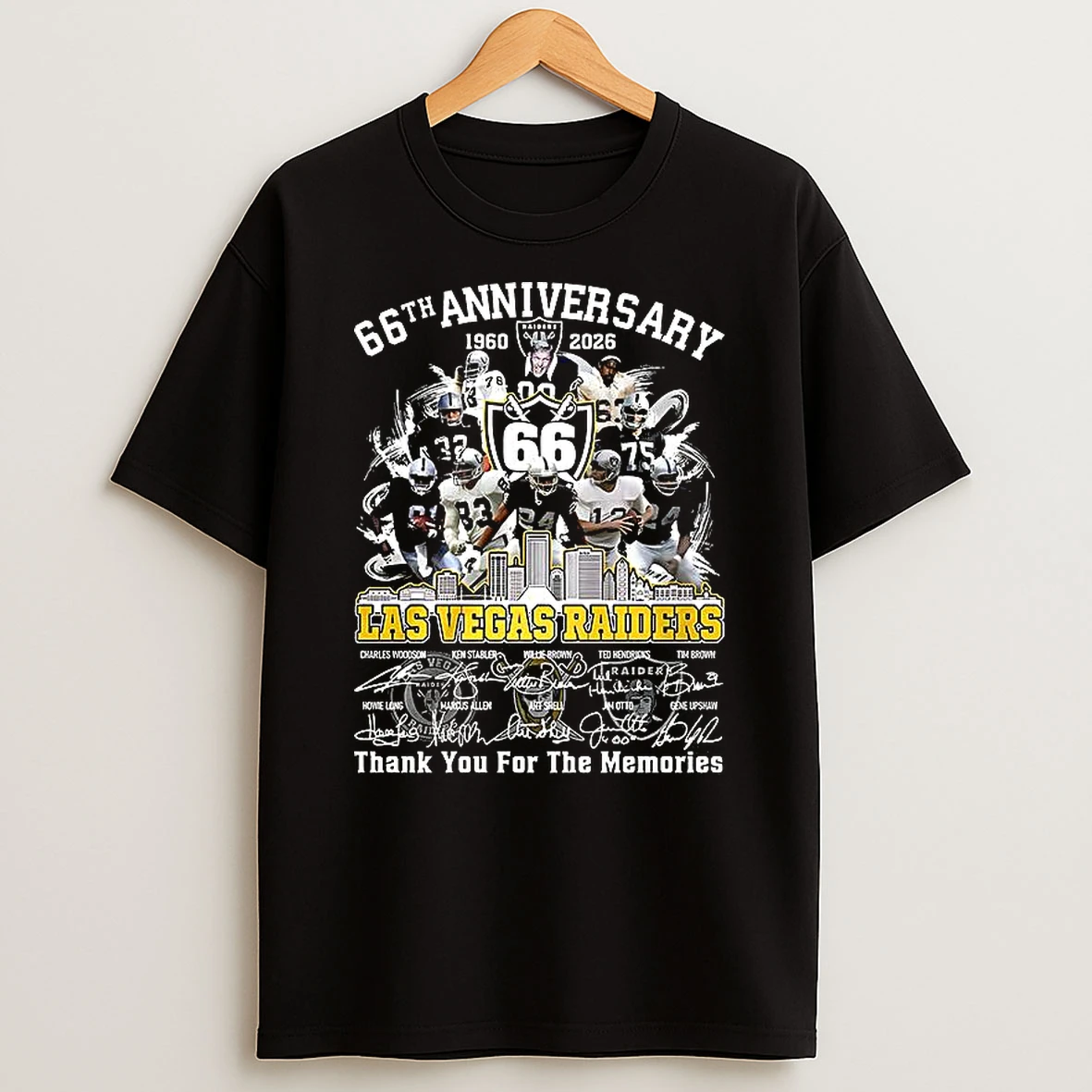 Las Vegas Raiders 66th Anniversary 1960 2026 Thank You For The Memories Signature T Shirt