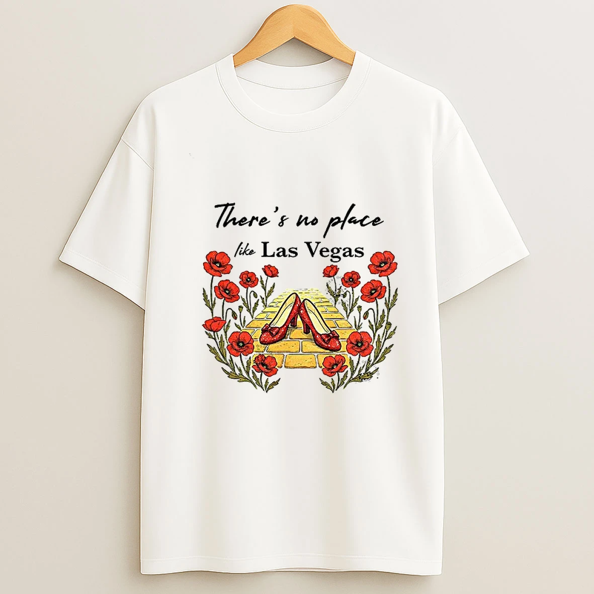 Las Vegas Wizard Of Oz Theres No Place Like Floral Vintage T Shirt