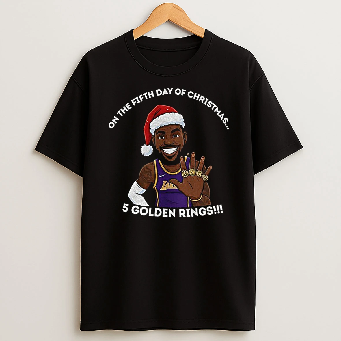 Lebron James 5 Golden Rings On The Fifth Day Of Christmas T Shirt