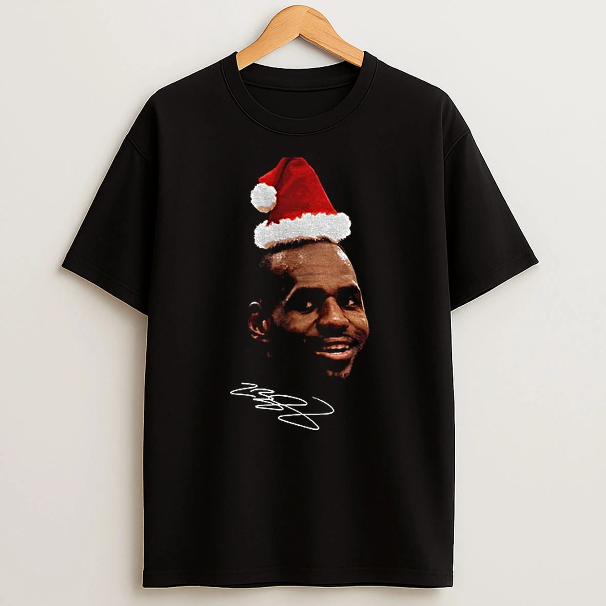 Lebron James Santa Hat Ugly Christmas Signature T Shirt