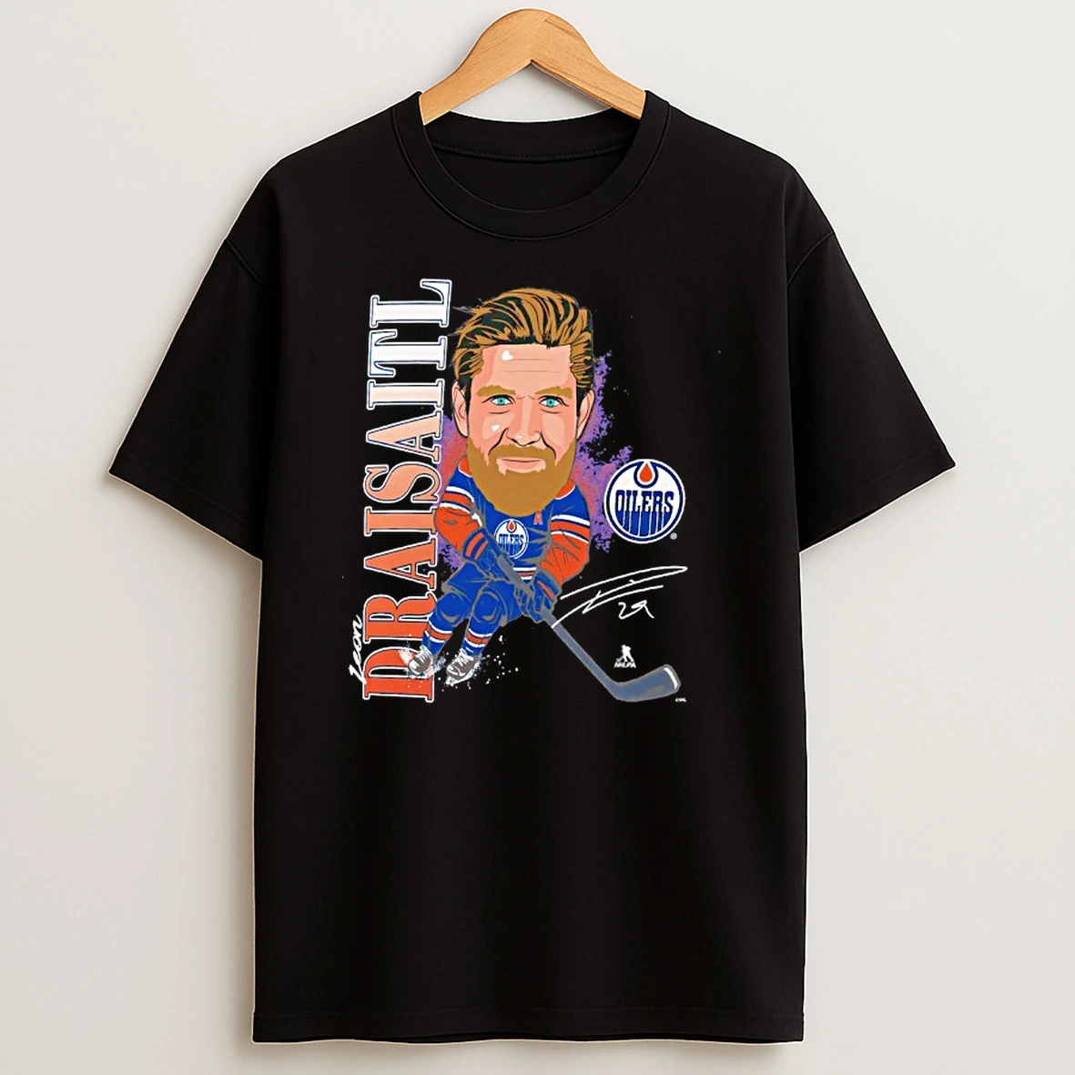 Leon Draisaitl Edmonton Oilers Player Action Signature T Shirt