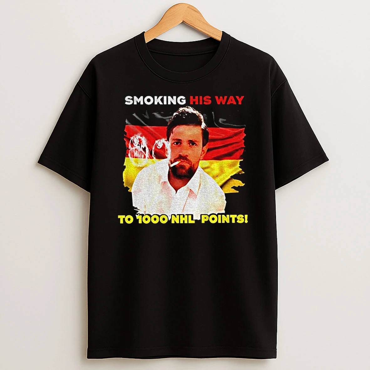 Leon Draisaitl Smoking His Way To 1000 Point Flag T Shirt
