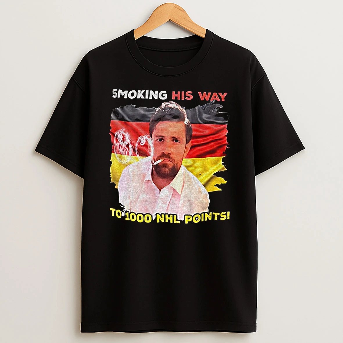 Leon Draisaitl Wearing Smoking His Way To 1000 Nhl Points T Shirt