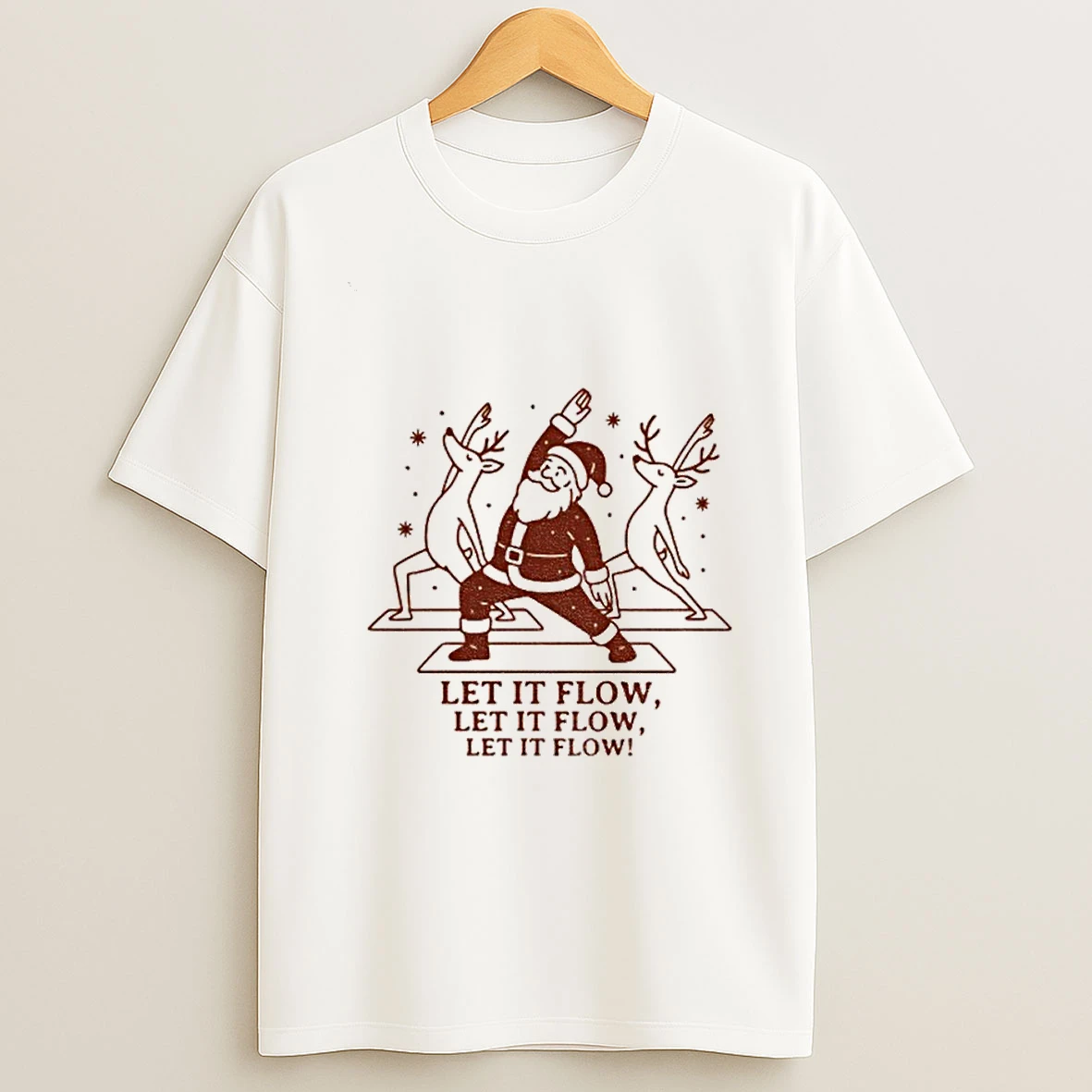 Let It Flow Yoga Santa Christmas T Shirt
