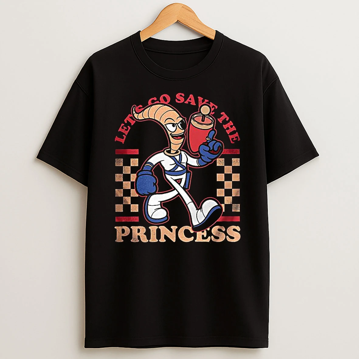 Lets Go Save The Princess Earthworm Jim T Shirt