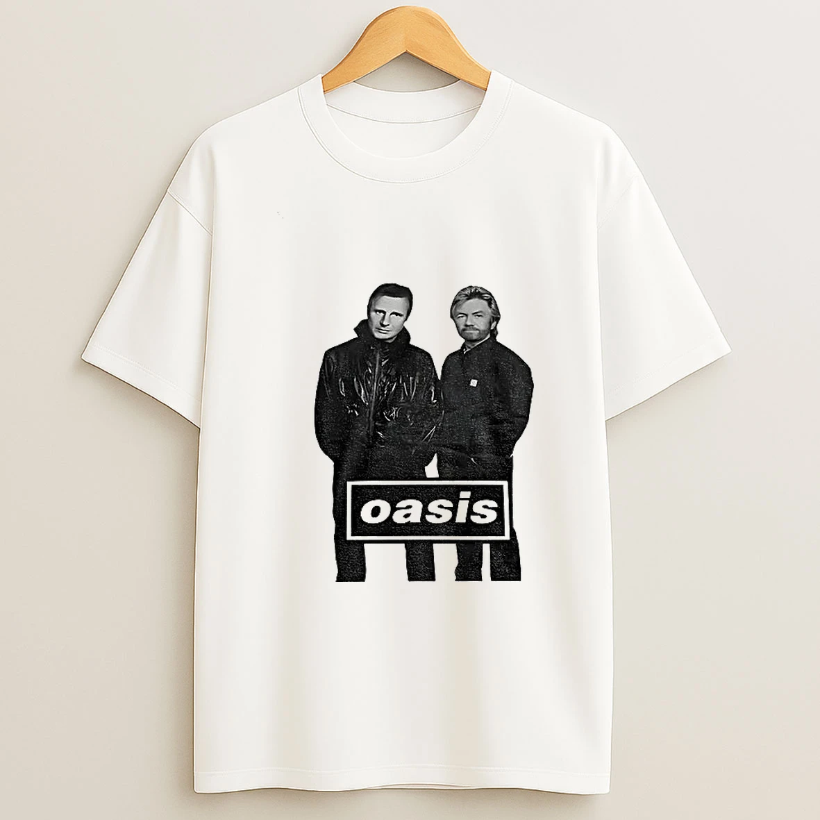 Liam Neeson And Noel Edmonds Oasis T Shirt