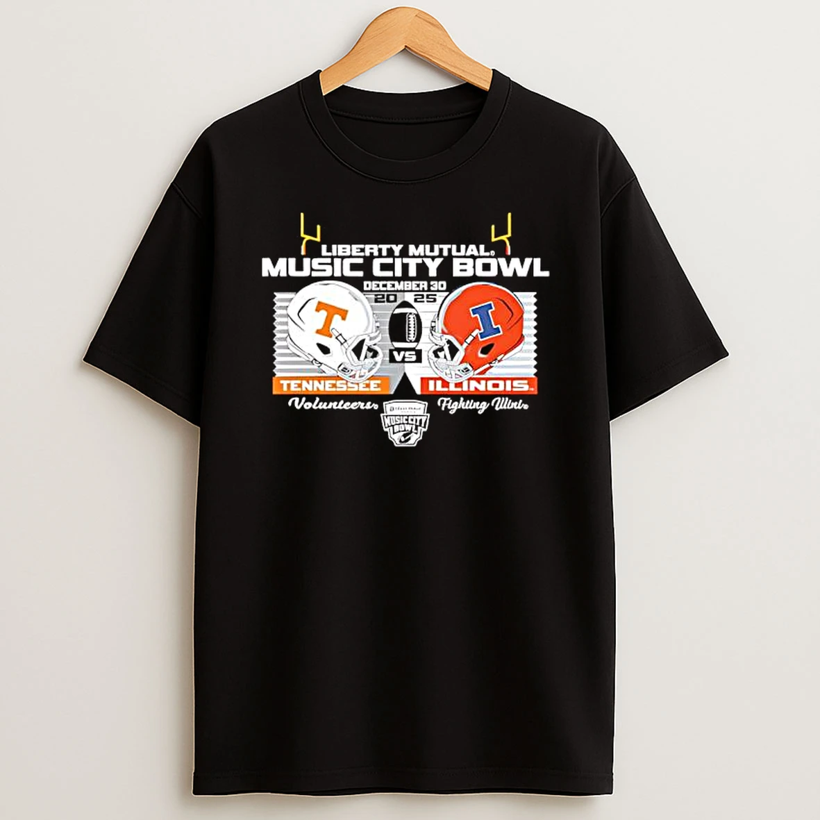 Liberty Mutual Tennessee Vs Illinois Football 2025 Music City Bowl T Shirt