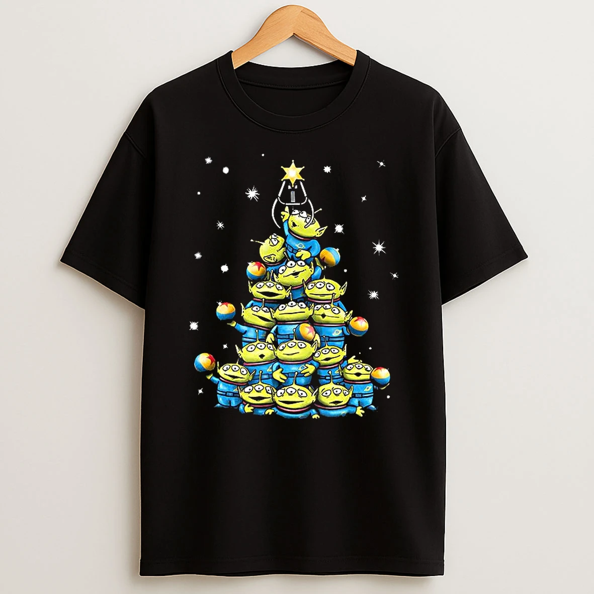 Little Green Aliens Toy Story Cartoon Ohh The Claw Mas Tree Christmas T Shirt