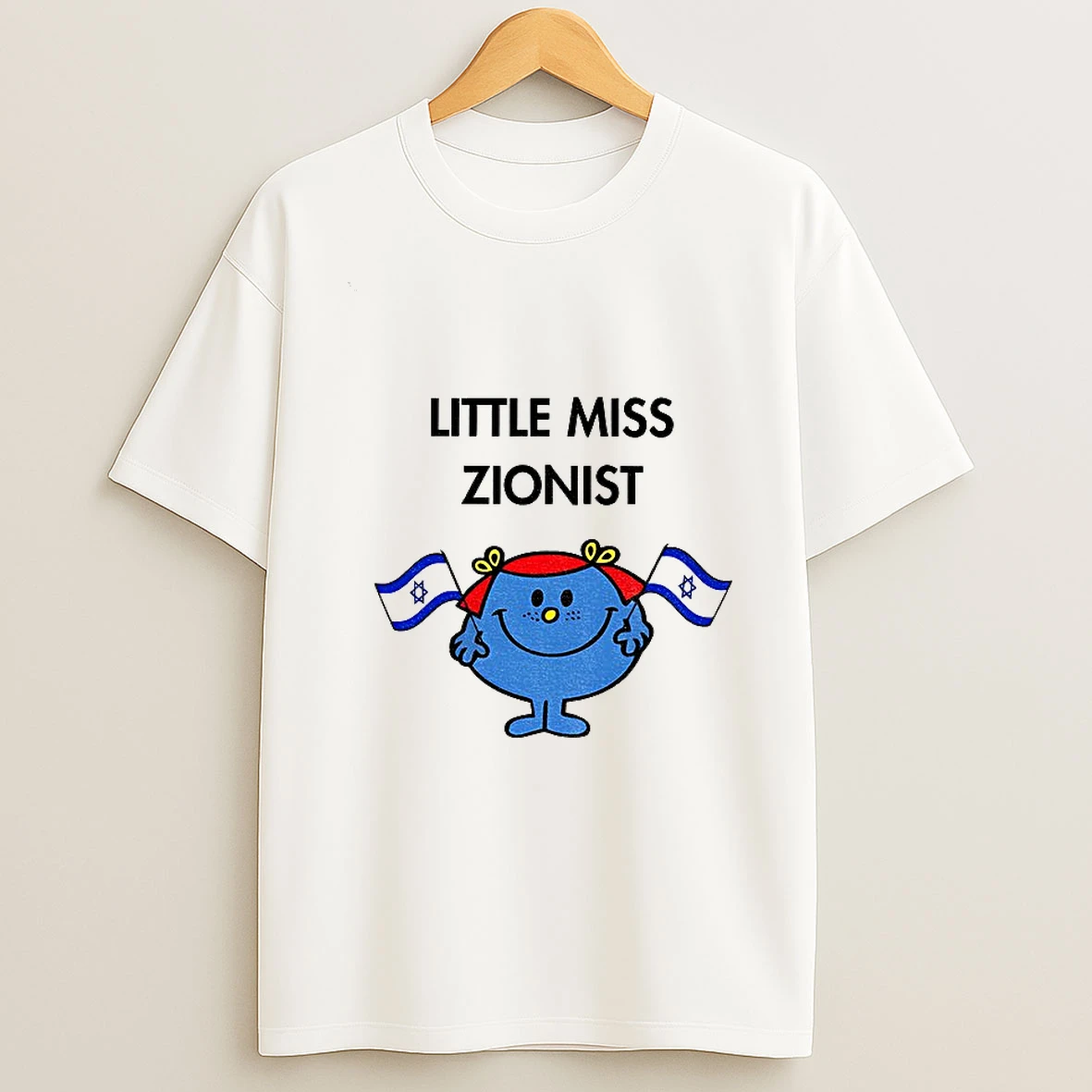 Little Miss Holding Jewish Flag Little Miss Zionist T Shirt