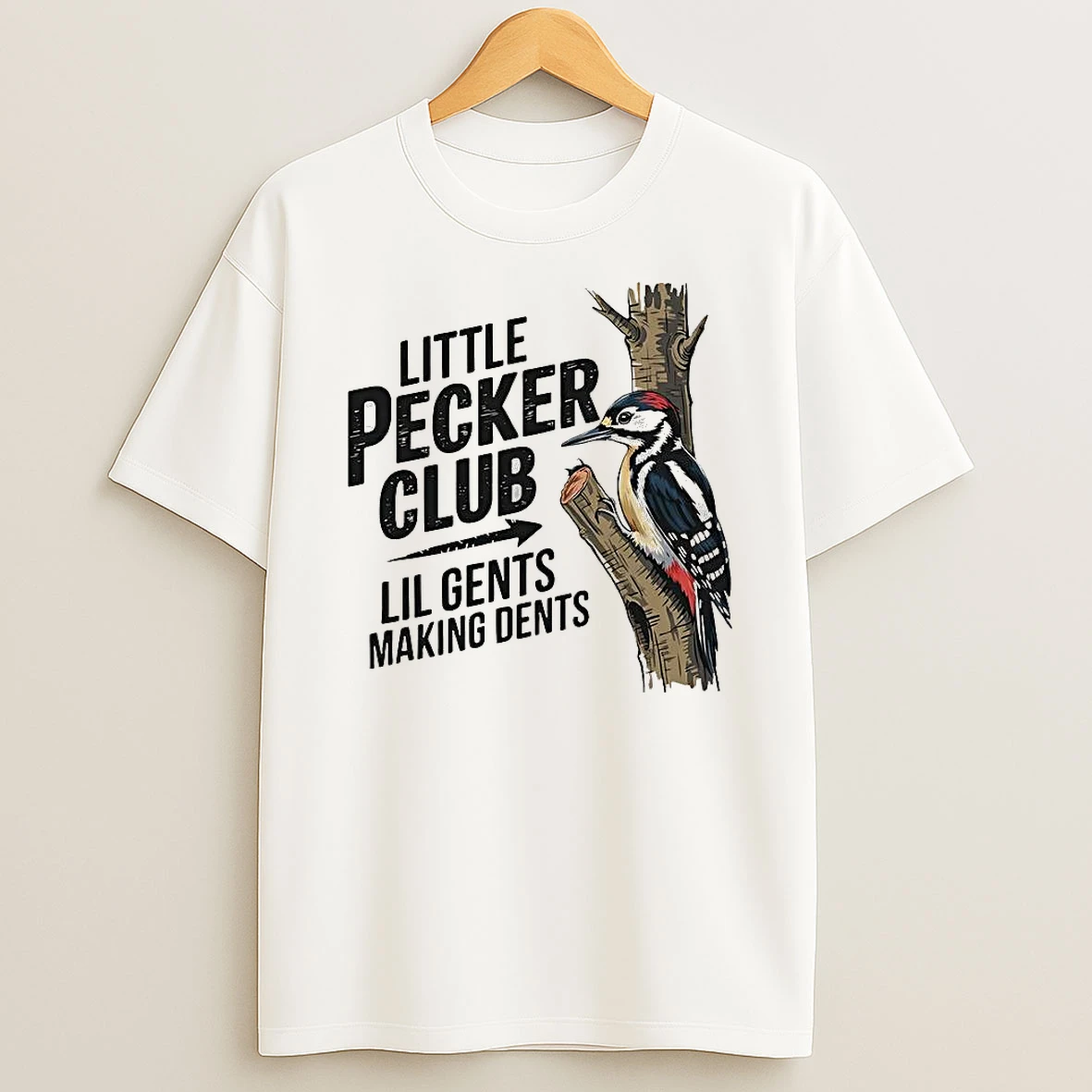 Little Pecker Club Lil Gents Making Dents Woodpecker T Shirt