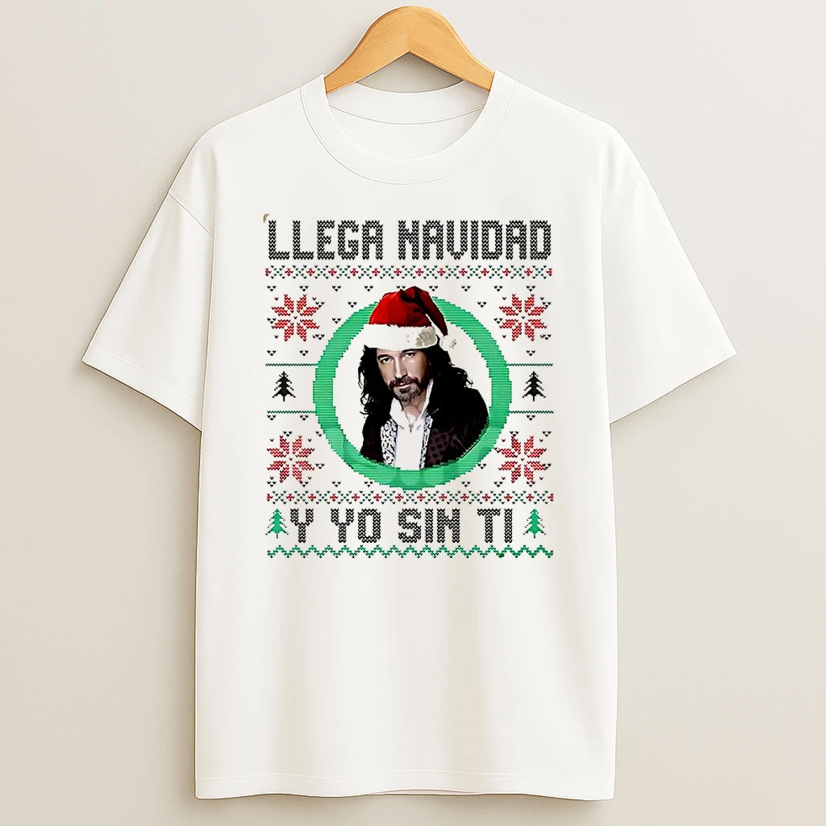 Llega Navidad Y Yo Sin Ti Ugly Christmas Music Lover T Shirt