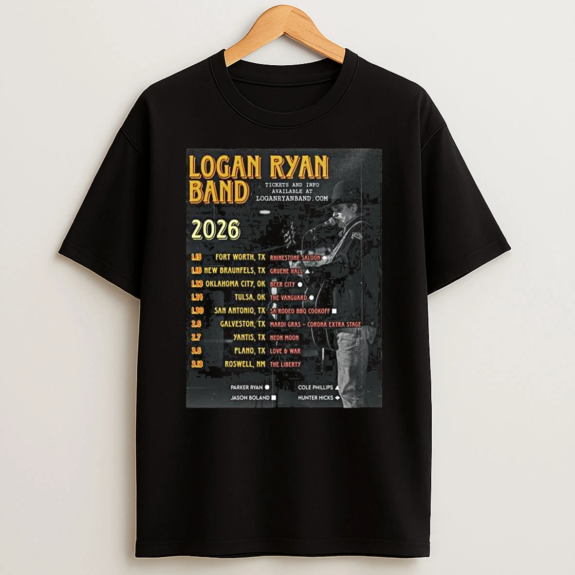 Logan Ryan Band Tour 2026 T Shirt