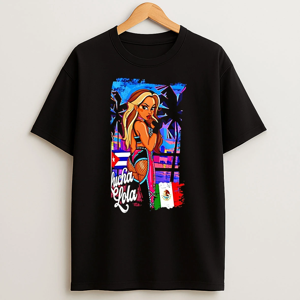 Lola Vice Lucha Lola Caricature T Shirt