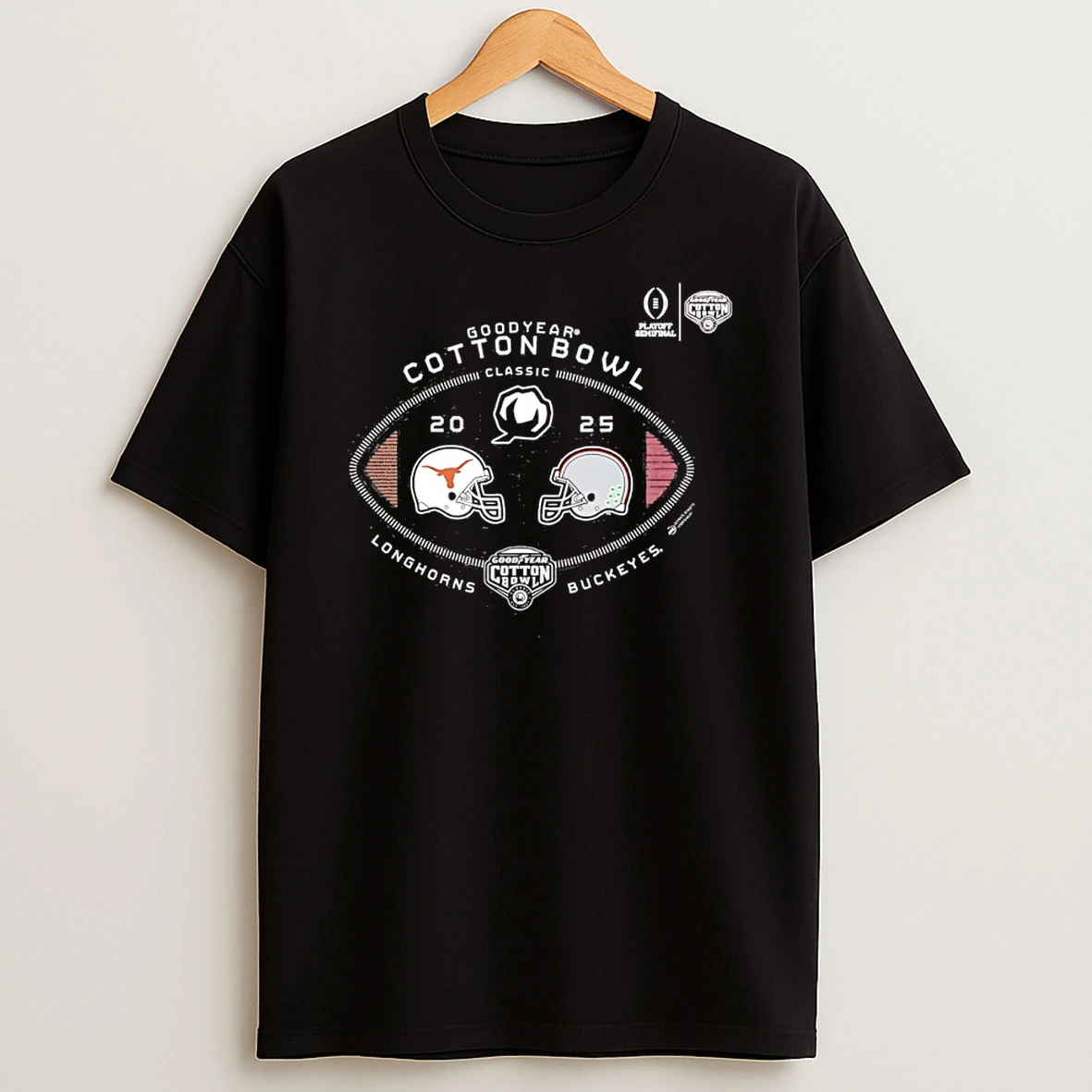 Longhorn Vs Buckeyes Goodyear Cotton Bowl Classic 2 Team 2025 T Shirt