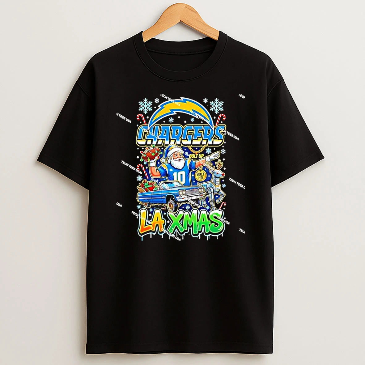 Los Angeles Chargers Football La Xmas Christmas Holiday T Shirt