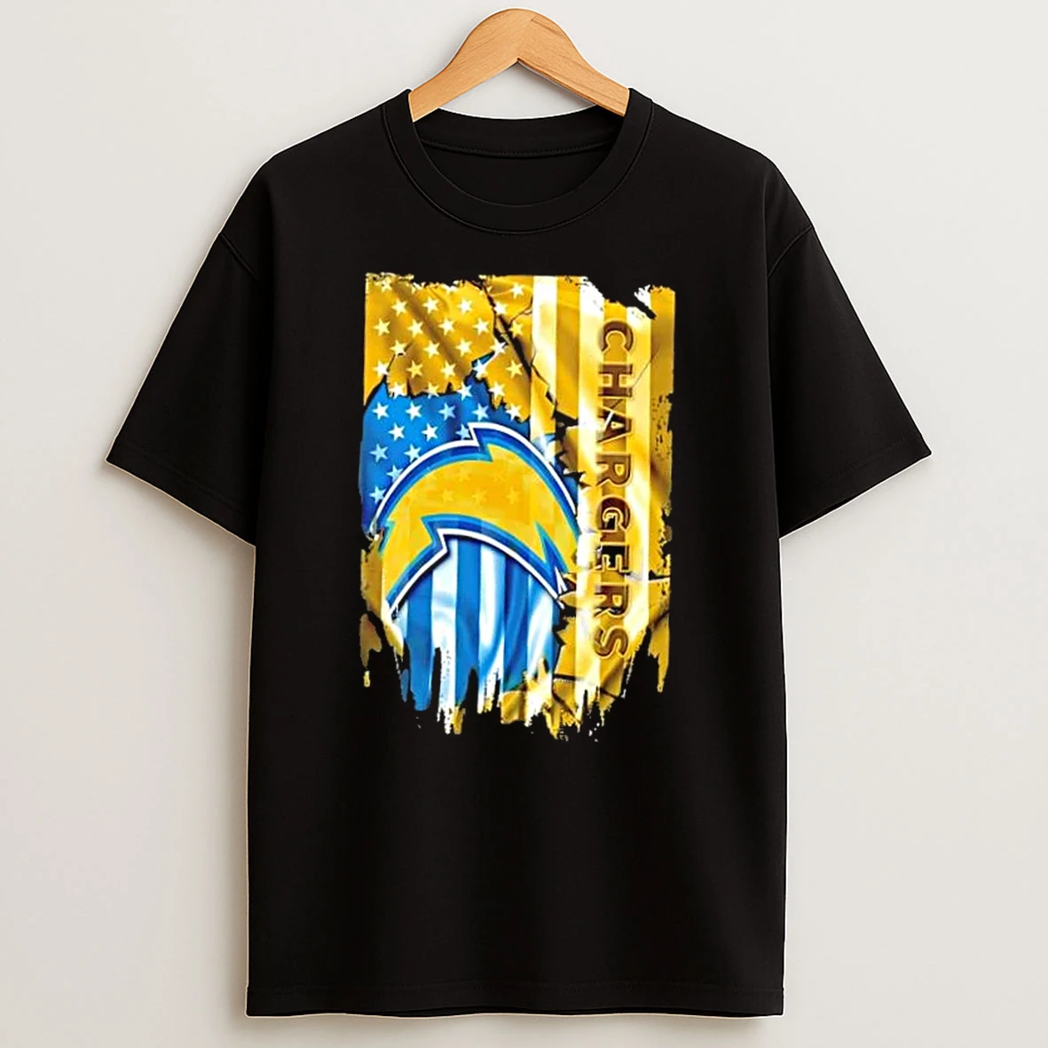 Los Angeles Chargers Football X American Flag T Shirt