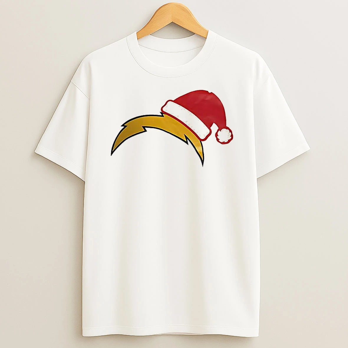 Los Angeles Chargers Logo Hat Merry Christmas T Shirt