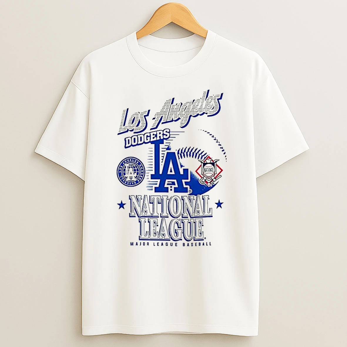 Los Angeles Dodgers Mlb American National League Logo Ball Retro T Shirt