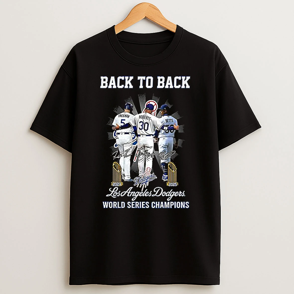 Los Angeles Dodgers Back To Back World Series Champions Signature T Shirt