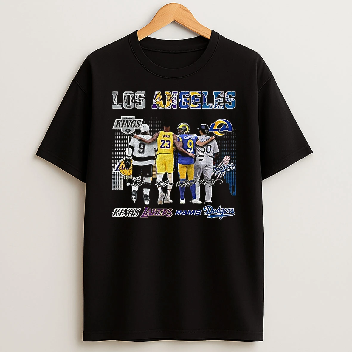 Los Angeles Kings Dodgers Rams Lakers All Star Squad Dream Team Signature T Shirt