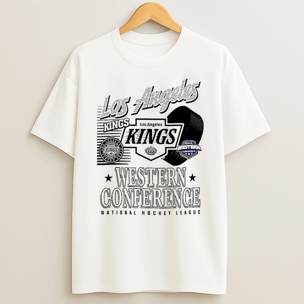 Los Angeles Kings Nhl Western Conference Logo And Ball T Shirt