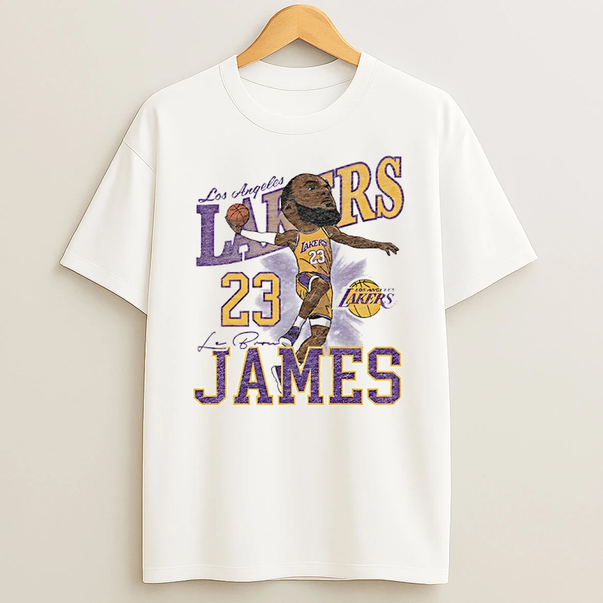 Los Angeles Lakers Lebron James New Era Caricature Player T Shirt