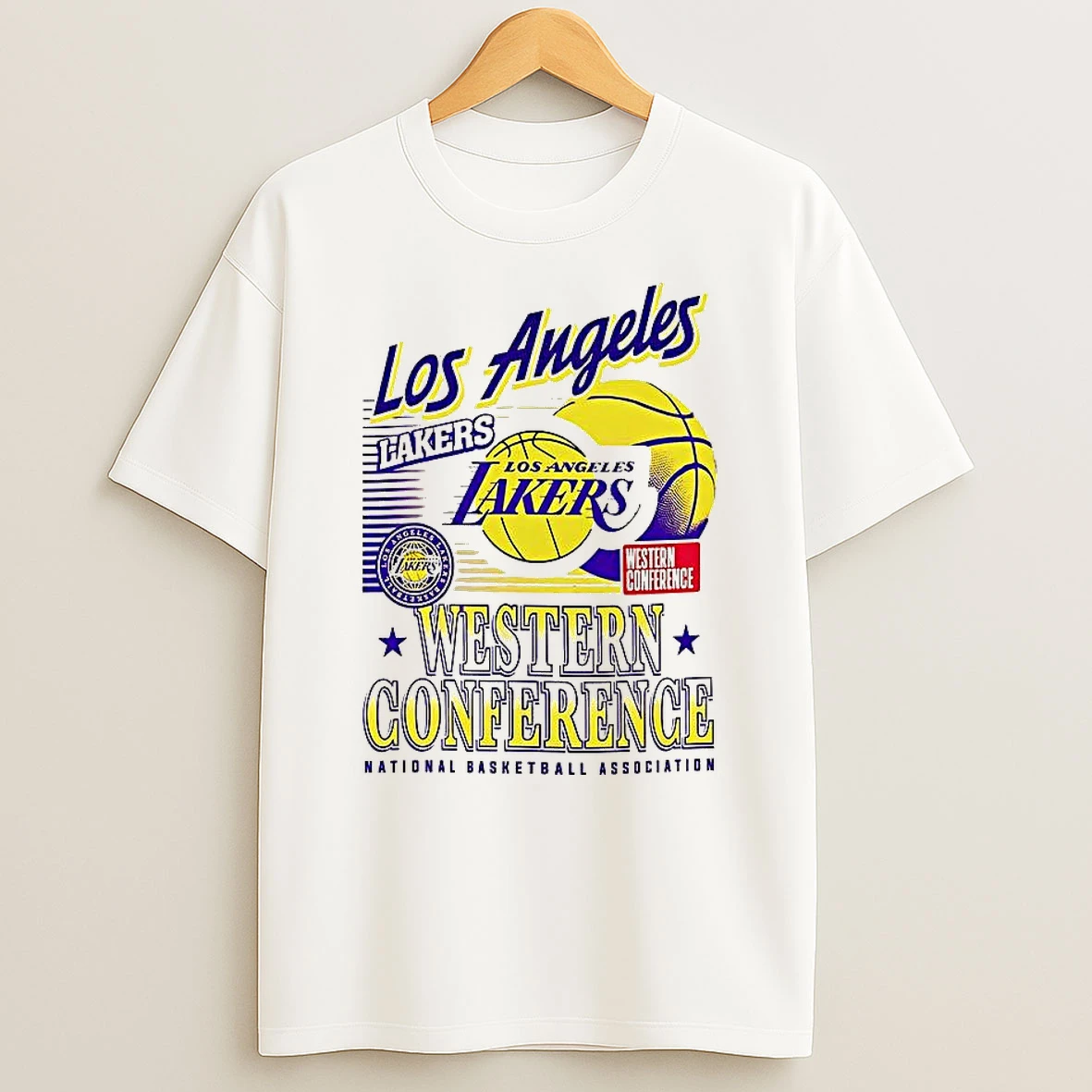 Los Angeles Lakers Nba Western Conference Logo And Ball T Shirt