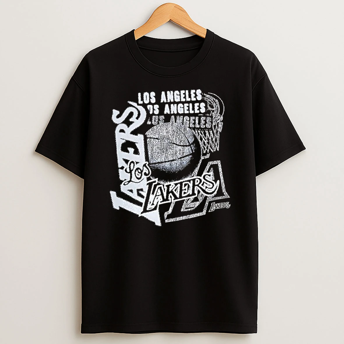 Los Angeles Lakers Basketball Classics Overlap Logo T Shirt