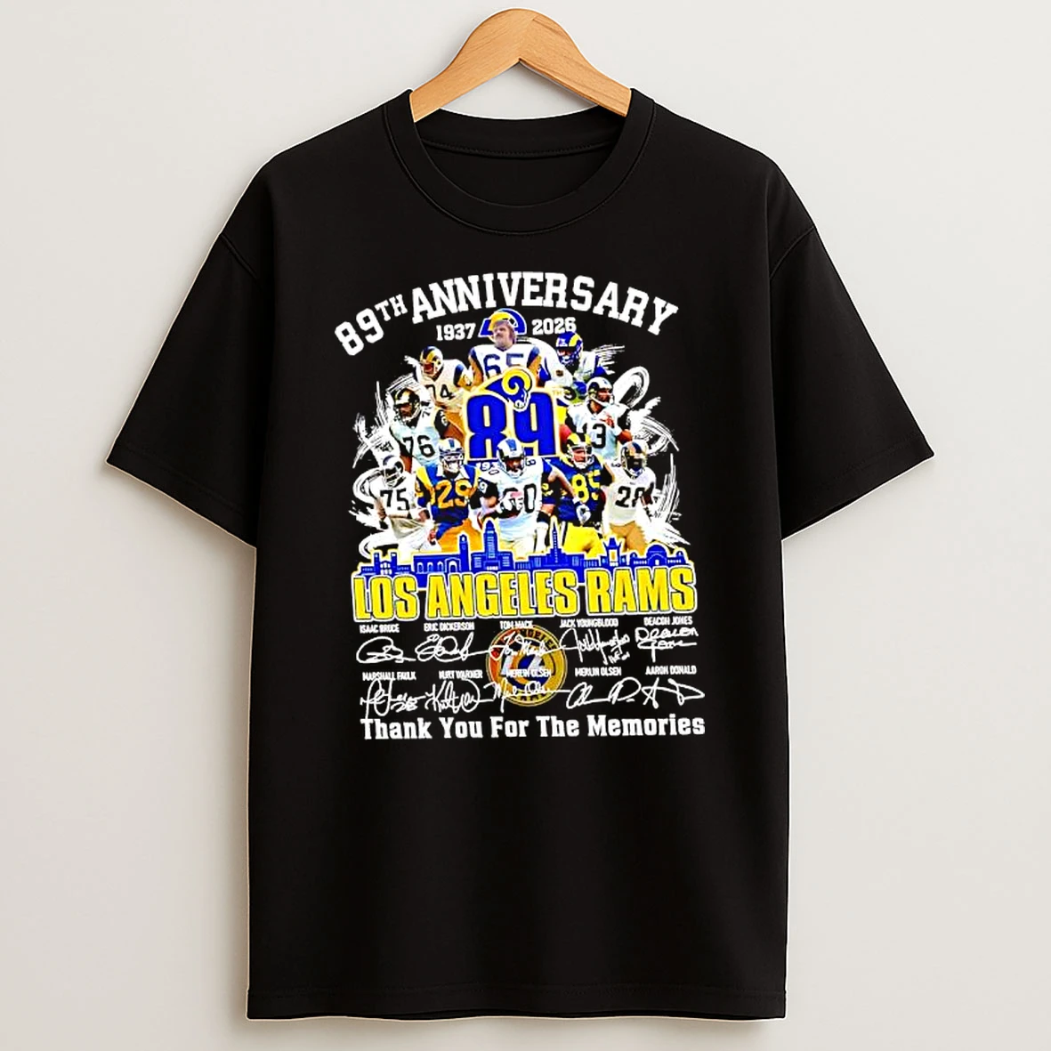 Los Angeles Rams 89th Anniversary 1937 To 2026 Thank You For The Memories T Shirt