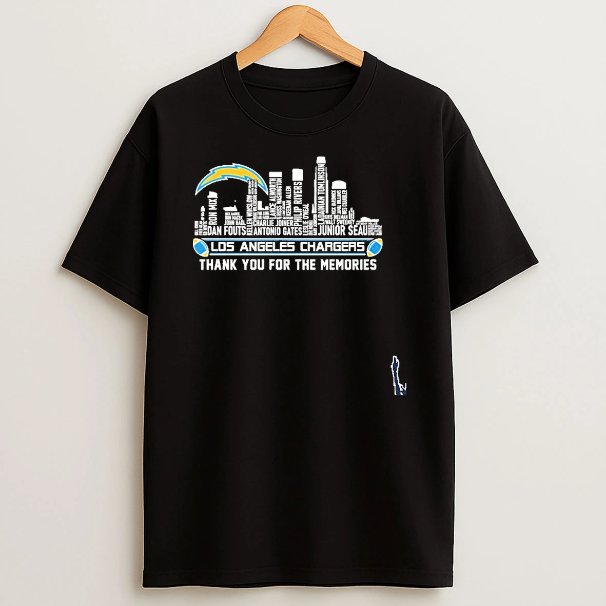 Los Angeles Skyline X Los Angeles Chargers Typo Team Name T Shirt