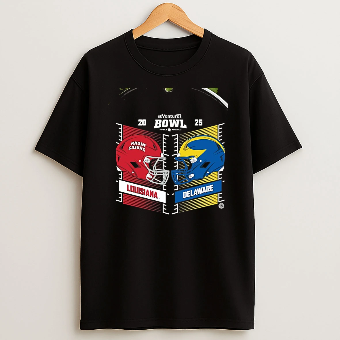 Louisiana Ragin Cajuns Vs Delaware Blue Hens 2025 68 Ventures Bowl Head To Head Chriast T Shirt