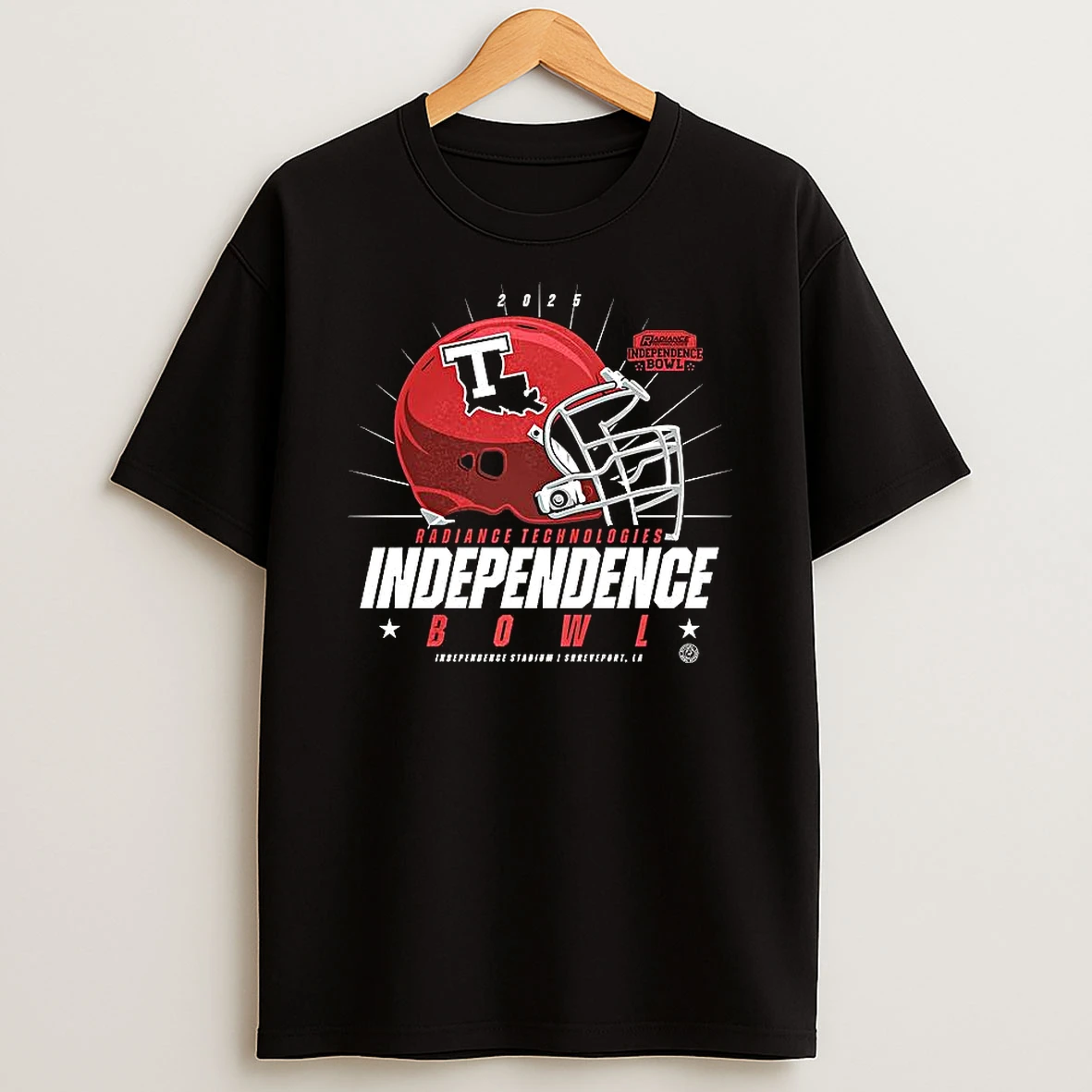 Louisiana Tech Bulldogs 2025 Radiance Technologies Independence Bowl Helmet T Shirt