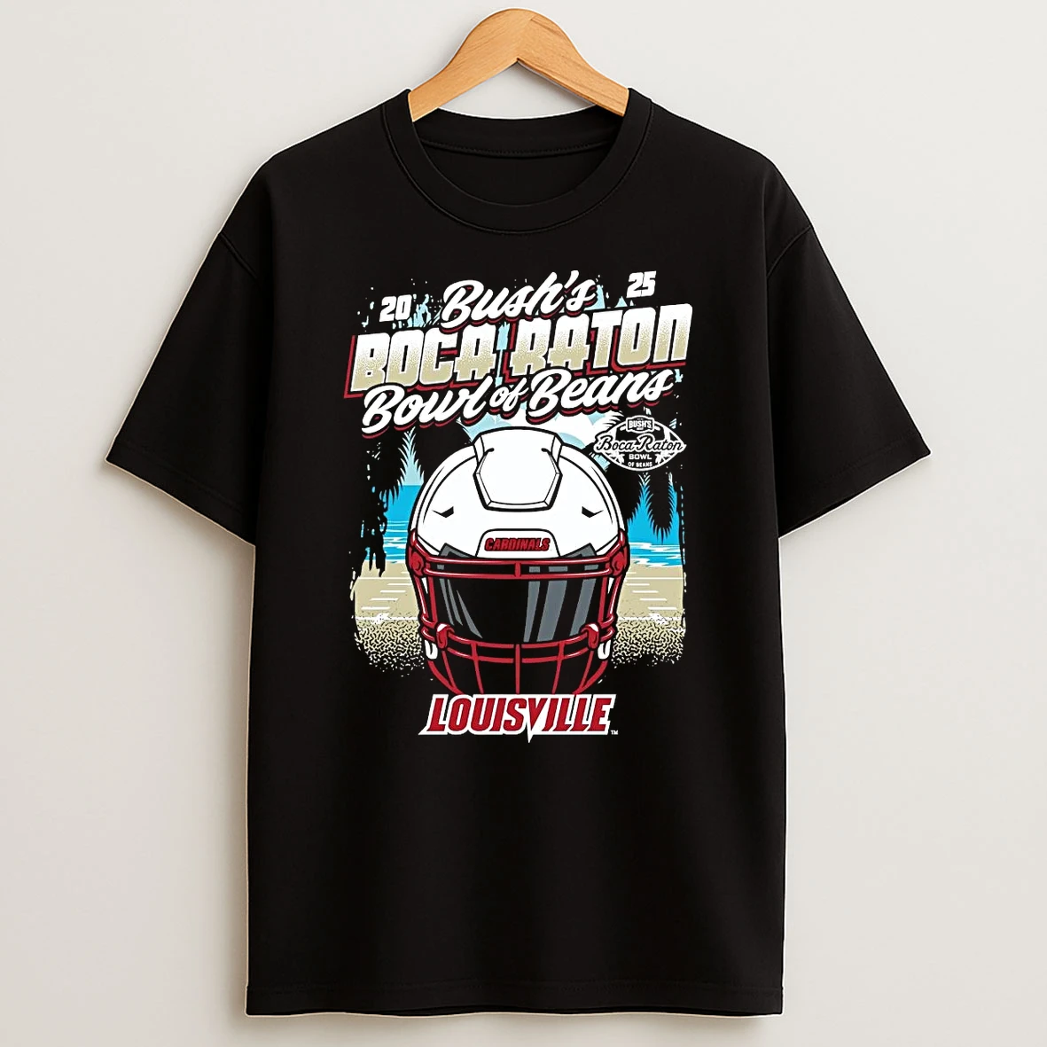Louisville Cardinals 2025 Boca Raton Bowl Helmet T Shirt