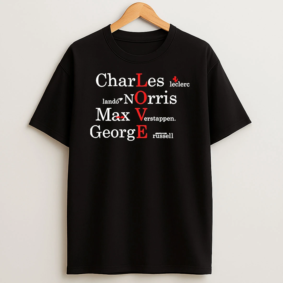 Love Charles Leclerc Lando Norris Max Verstappen George Russell T Shirt